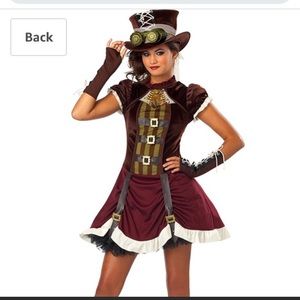 Steampunk Costume with Hat and Gloves